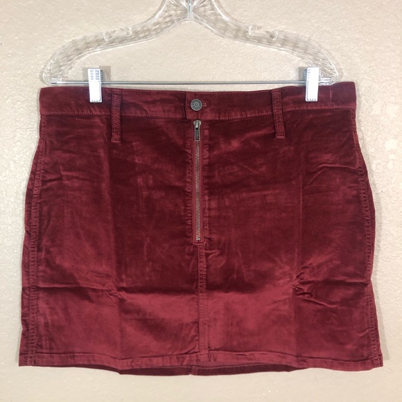 Madewell Stretch Velveteen Zip Mini Skirt NWT - Picture 3 of 6